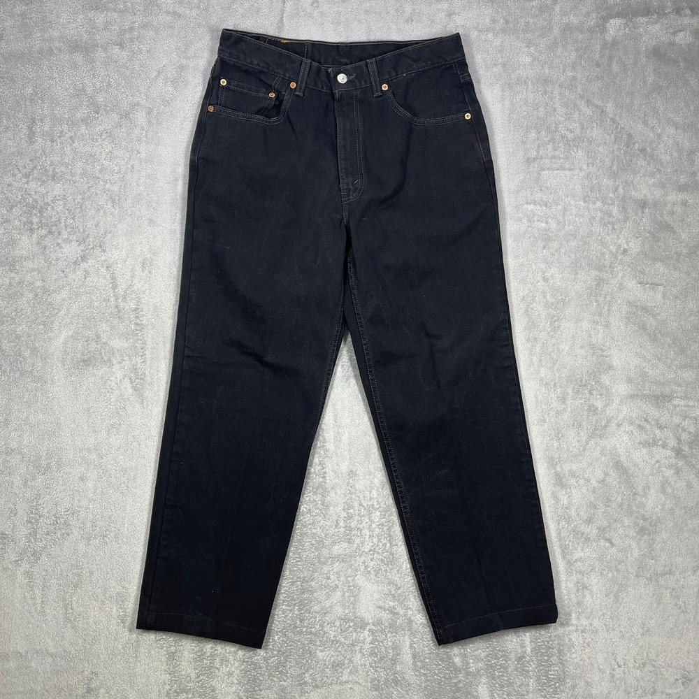 Vintage Levi's 550 Jeans Mens 34(31.) Black USA Relaxed Fit Hemmed 27.5 READ
